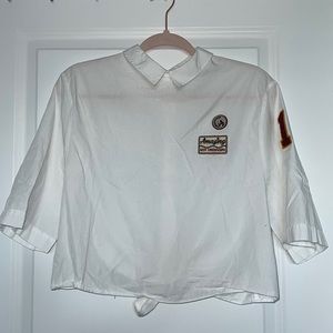 Zara White Top with Patches